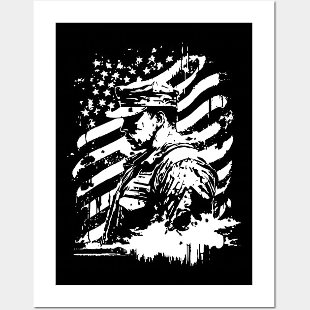 American Soldier Veteran Wall Art by Wintrly